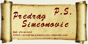 Predrag Simeonović vizit kartica